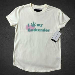 NWT SPIRIT JERSEY T-shirt I Love My Budtender Streetwear Maryjane Weed Peace
